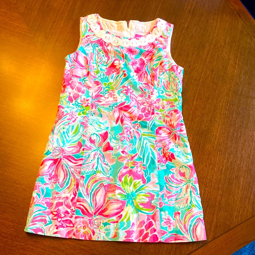 Lilly Pulitzer Pink and Green Floral Kids Formal Dress